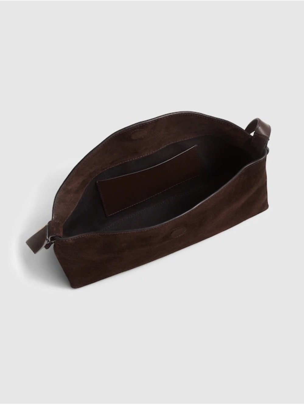 NWT Madewell Dark Carob Brown Suede Shoulder Bag with Gold Hardware - Picture 2 of 6